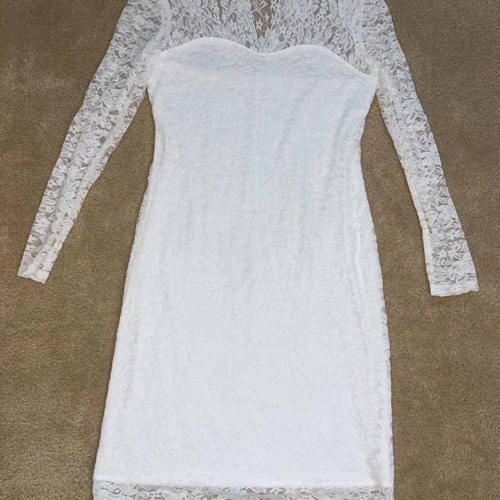 Tiana B. White Lace Long Sleeve Dress
